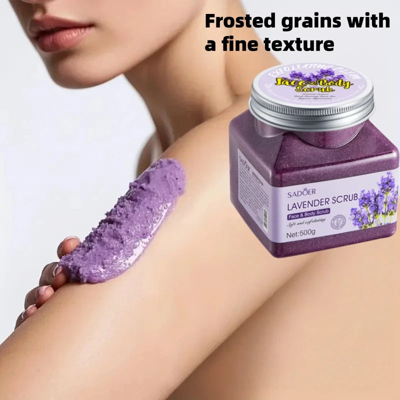 Lavender Exfoliating Body Scrub 500g - Natural Skin Polish for Glow Scrubs Treatments Tidesmit