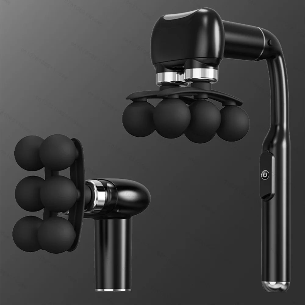 Fascia Gun 6-Head Percussive Therapy Deep Tissue Muscle Massager Fascia Gun Black Tidesmit