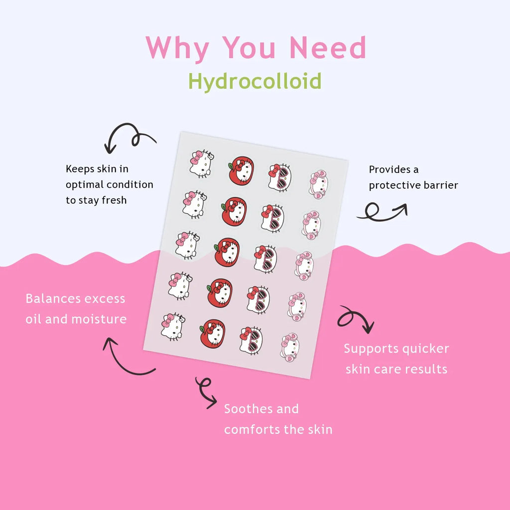 150PCS Hello Kitty Cute Face Stickers, Hydrocolloid Pimple Patches for Invisible Blemish Concealing