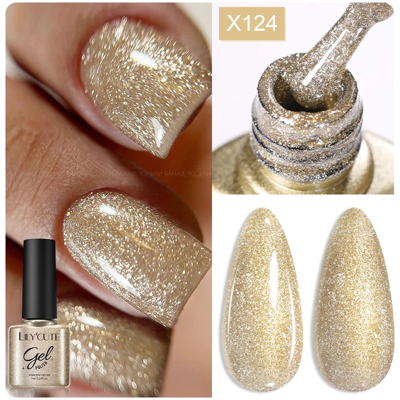Magnetic Cat Eye Gel Nail Polish – Reflective UV Soak Off Kit Permanent Makeup Machines COLOR-124 Tidesmit