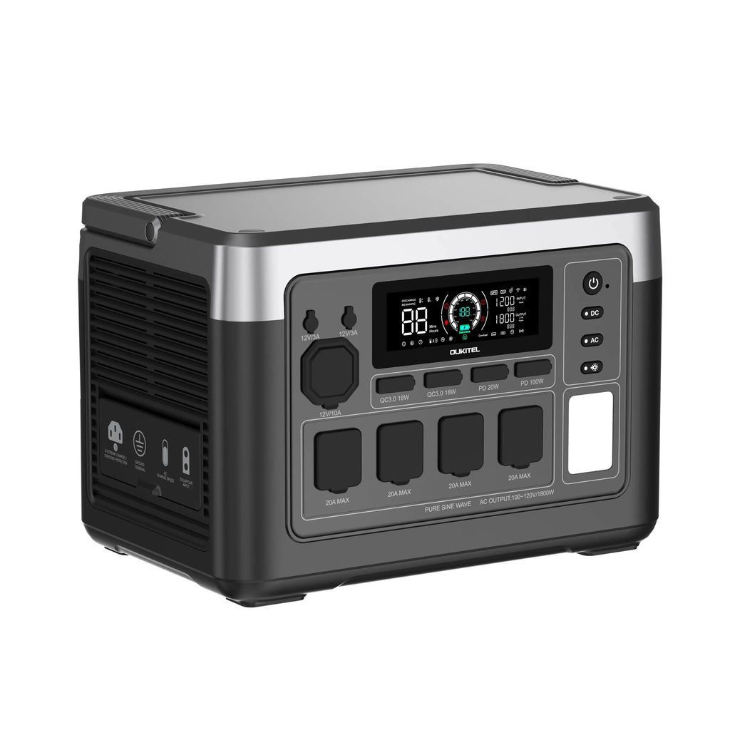 OUKITEL P1000 PLUS Portable Power Station 1800W 1024Wh Solar Generator with LiFePO4 Battery Fast Charging Smart App Control