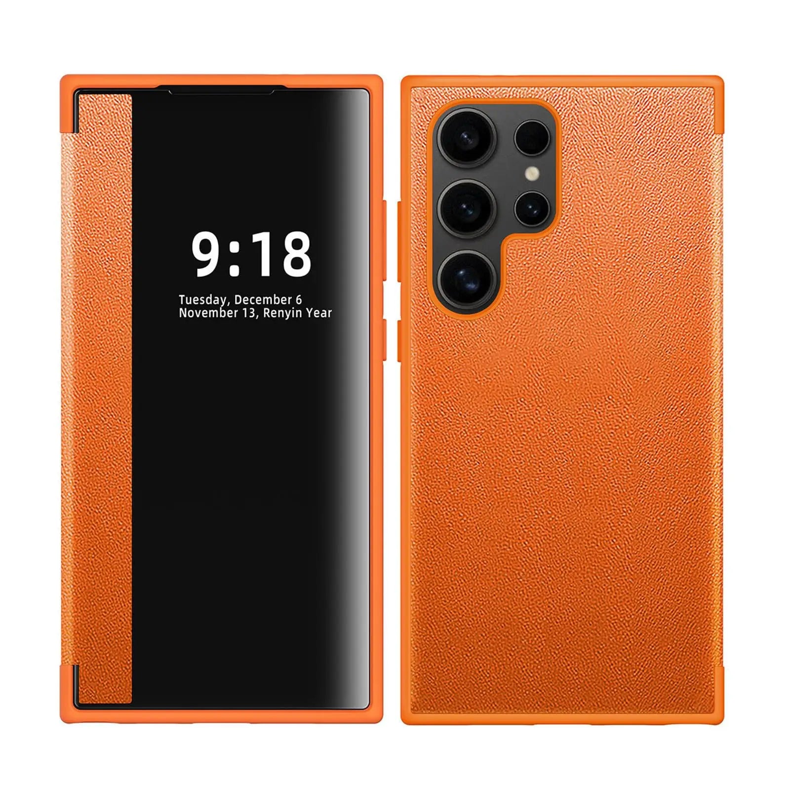 Samsung S25 Ultra Clear View Case: Military-Grade Shockproof Slim Fit Orange Tidesmit