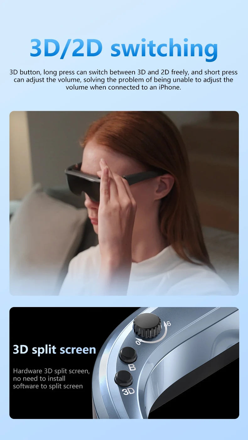 VR Smart Glasses 4K Dual Lens - Portable Private Mobile Theater Tidesmit