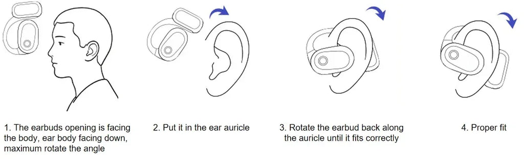 Tidesmit Open-Ear Wireless Sports Earbuds - Bluetooth Black/White Tidesmit