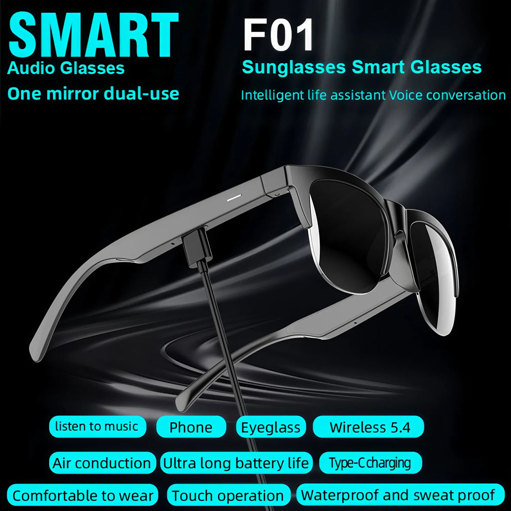 Bluetooth Audio Smart Glasses F06 - Wireless Spatial Sound Eyewear Tidesmit