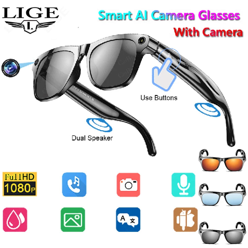 Tidesmit Smart Glasses with Camera, Bluetooth Audio and Voice Control Tidesmit