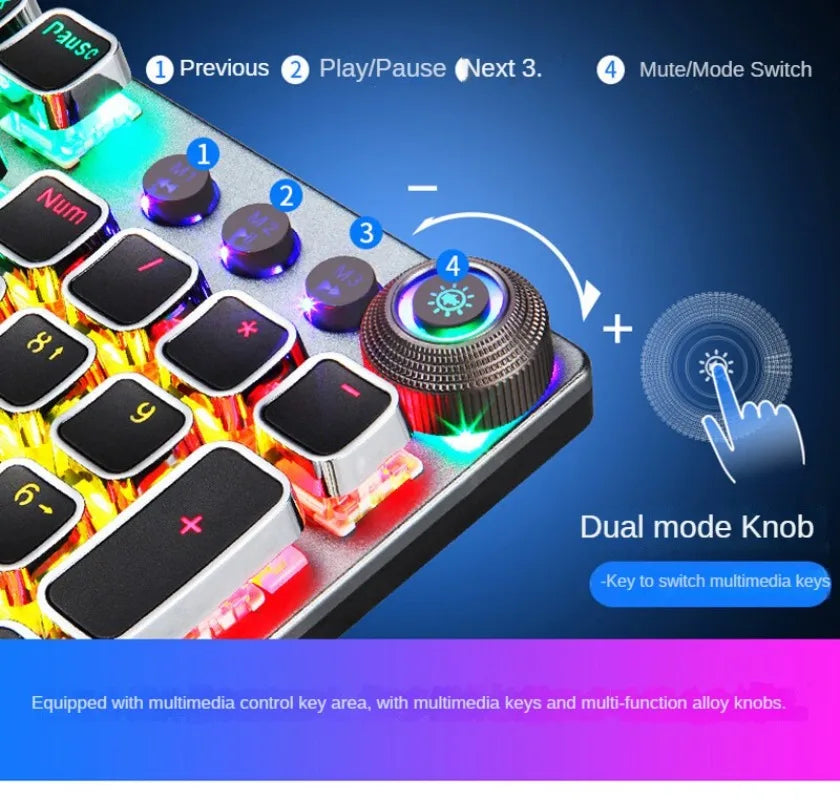 AULA F2058 Mechanical Gaming Keyboard Esports Game Macro Programming Keyboard Wired Mixed Backlight Keyboard for Game Laptop PC