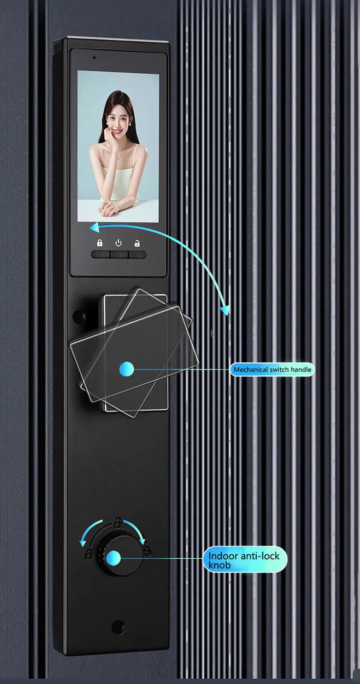 Outdoor Waterproof Lock Wifi Tuya APP Remote Voice Intercom Electronic Door Lock Face Fingerprint Smart Door Lock With Camera