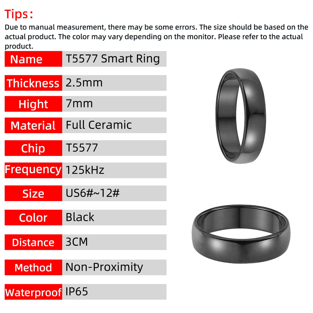RFID Smart Ceramic Ring - Access Control & Health Wearable Tidesmit