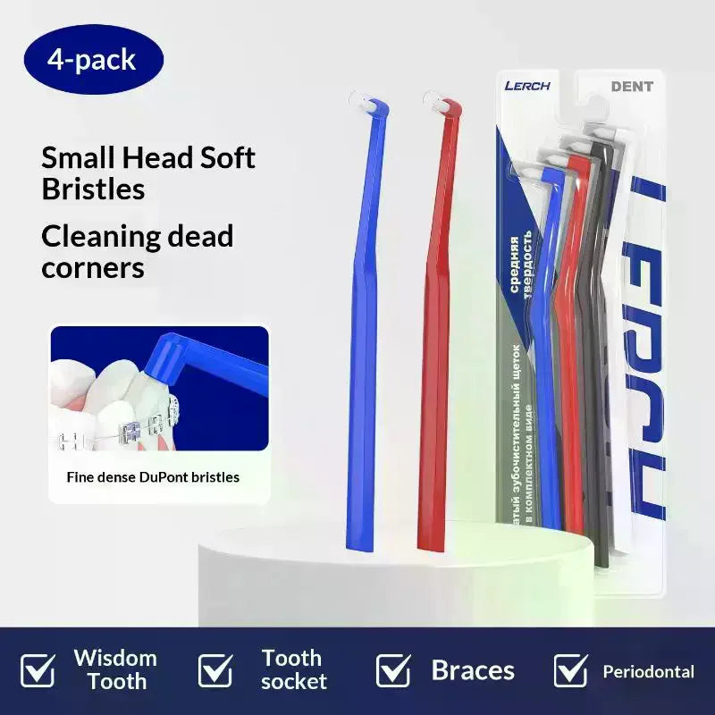 Soft Hair Small Head Single-Beam Toothbrush For Interdental Cleaning Adult Oral Care Deep Cleaning Tool For Teeth Implants