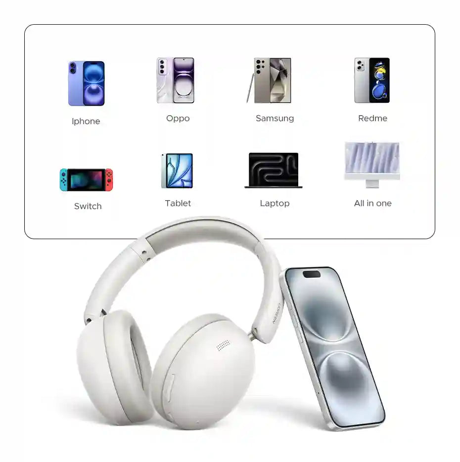 Wireless Over-Ear Headphones with 80H Playtime and Noise Cancellation Tidesmit