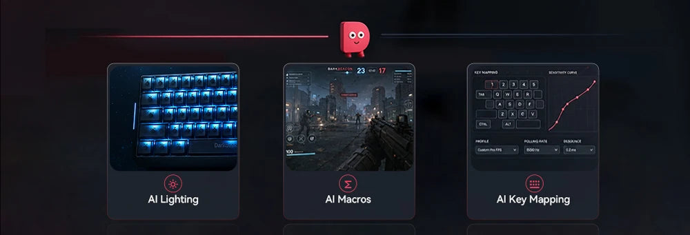 DarkBeacon Blade 68 RGB Silent Mechanical Gaming Keyboard Hot Swappable Wired N-Key Rollover 65% Compact Keyboard for PC Gamer