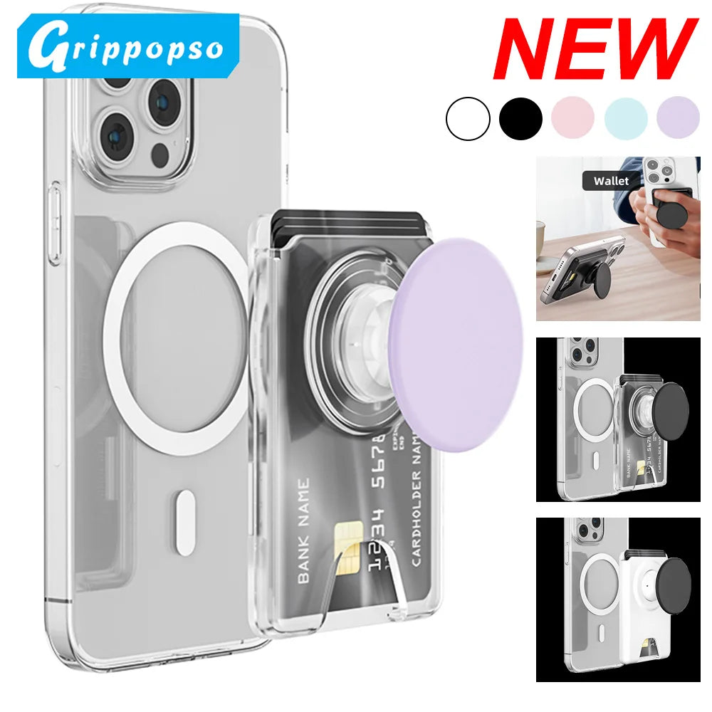 Magnetic Phone Wallet Case with Grip - Slim Shock-Absorbing Cover Tidesmit
