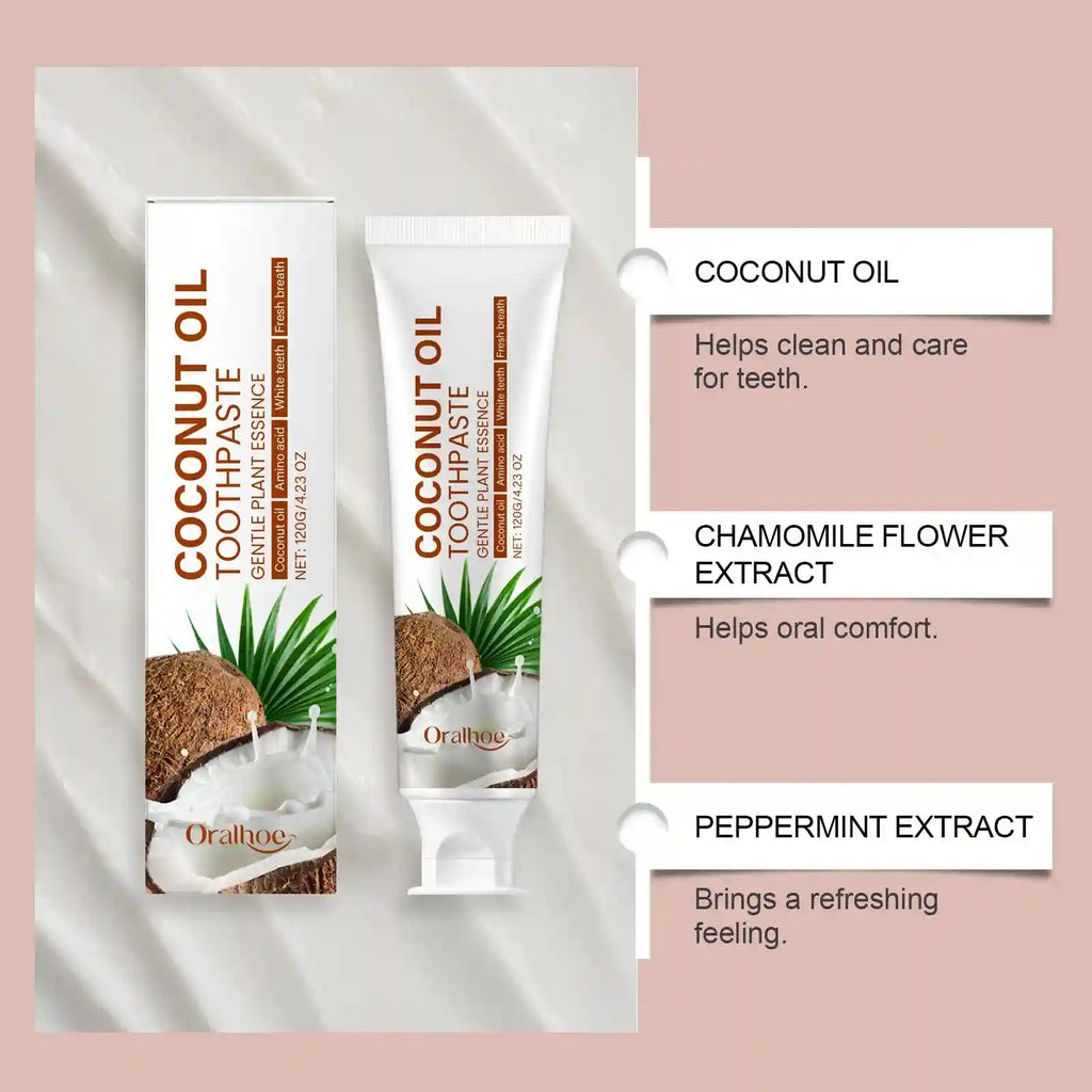Tidesmit coconut oil toothpaste for natural teeth whitening, enamel repair, and tartar removal