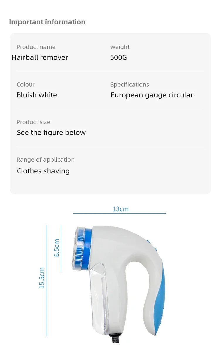 Tidesmit electric lint remover shaver demonstrating portable fabric hair ball trimming on a sweater