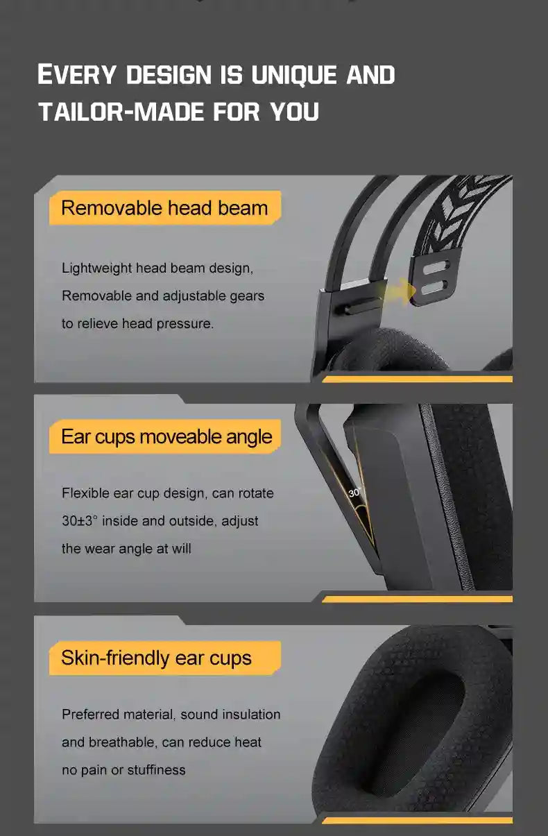 Tidesmit GT828 Wireless Gaming Headset with Low Latency Audio Tidesmit