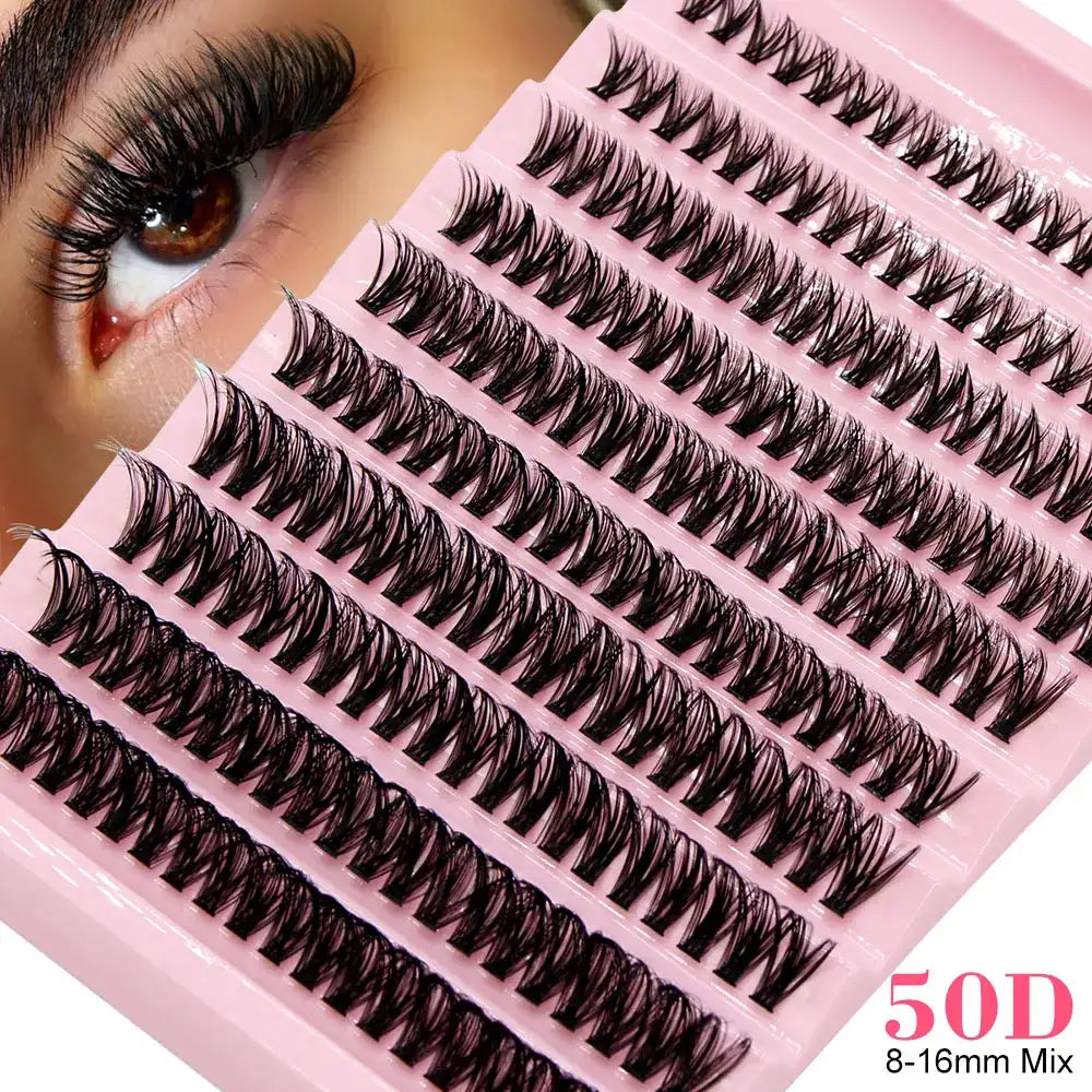 Big Capacity Super Bunch DIY Cluster Lashes 8-16mm Mix Charm Style Eyelashes Extension False Eyelash Makeup Tool Russian