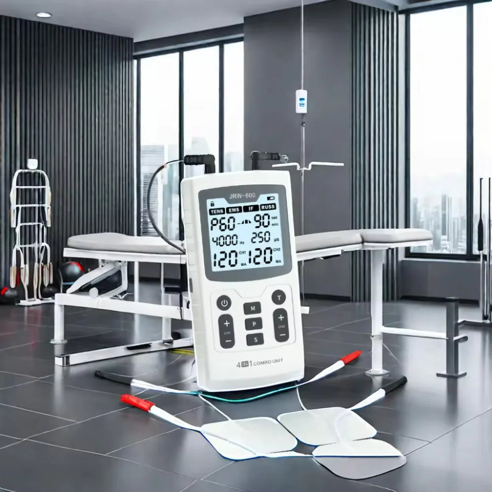 Electric Muscle Stimulator: 4-in-1 TENS IFT Recovery Device for Relief Body Shaping Massage Equipment Tidesmit