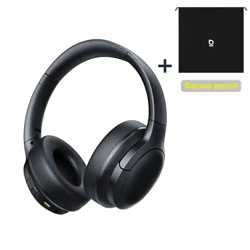 Wireless Headphones with 80H Playtime and Deep Bass - Tidesmit Black add pouch China Mainland Tidesmit