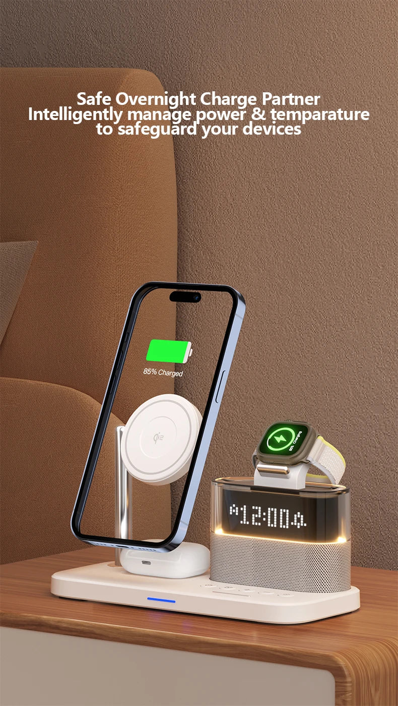 Tidesmit 3-in-1 Qi2 Wireless Charging Station for MagSafe Devices Tidesmit