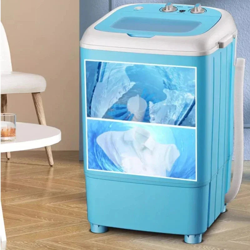 Tidesmit 7.5kg semi-automatic shoeshine washing machine side angle view for compact home and rental laundry use