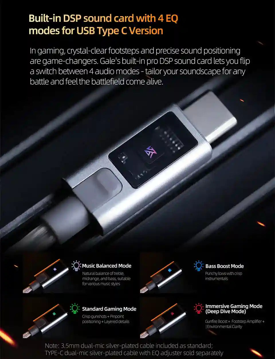 Gaming Earphones with Dual Microphone - High Fidelity 3.5mm Wired Audio Tidesmit