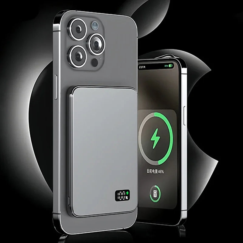 Magnetic Power Bank 10000mAh Qi2 Wireless Portable Charger - Tidesmit Gray Tidesmit