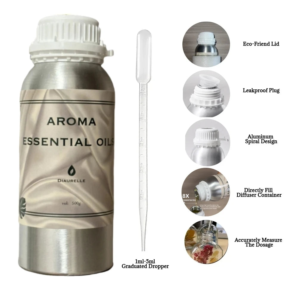 500ML Flower Aventus Essential Oil Home Air Freshener Pure Plant Essential Oil Hotel Room Fragrance Diffuser Oils Air Purifier