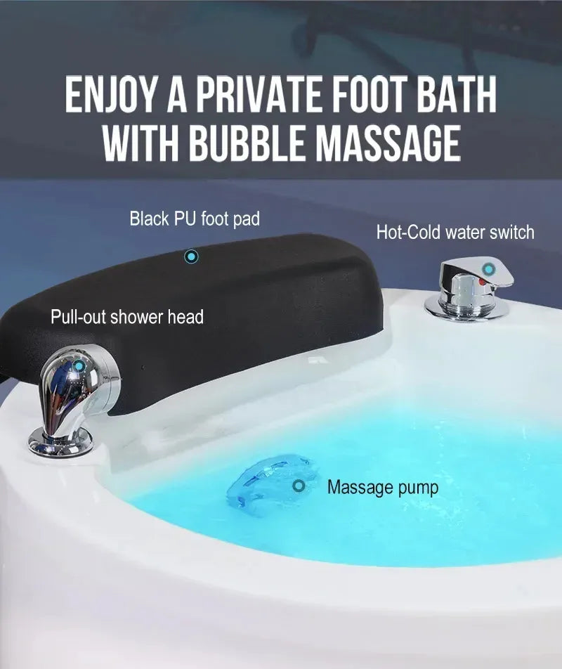 Electric Pedicure Spa Bowl | Surf Massage Foot Bath - 220V/110V Massage Chairs Tidesmit