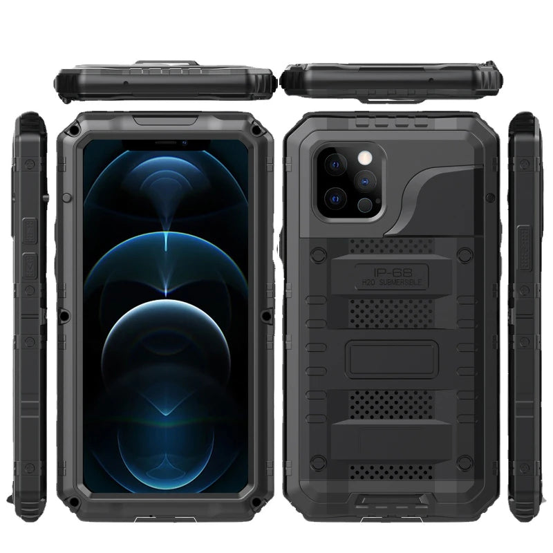 iPhone Shock-Absorbing Metal Case with Integrated Screen Guard Tidesmit