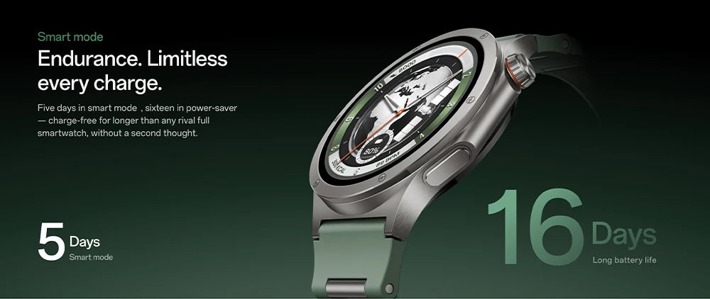 Smart watch OnePlus watch 4 Wear OS by Snapdragon W5 Google 16 days of battery life Chat with Google Gemini