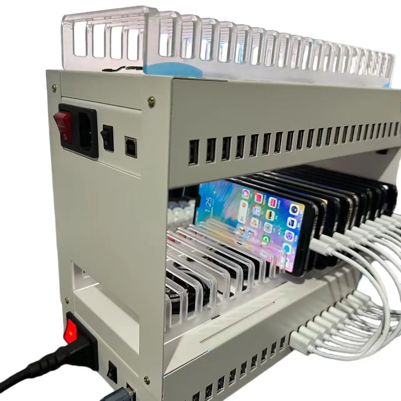 USB Phone Farm Hub: Multi-Port Batch Control Station for Smartphones Tidesmit
