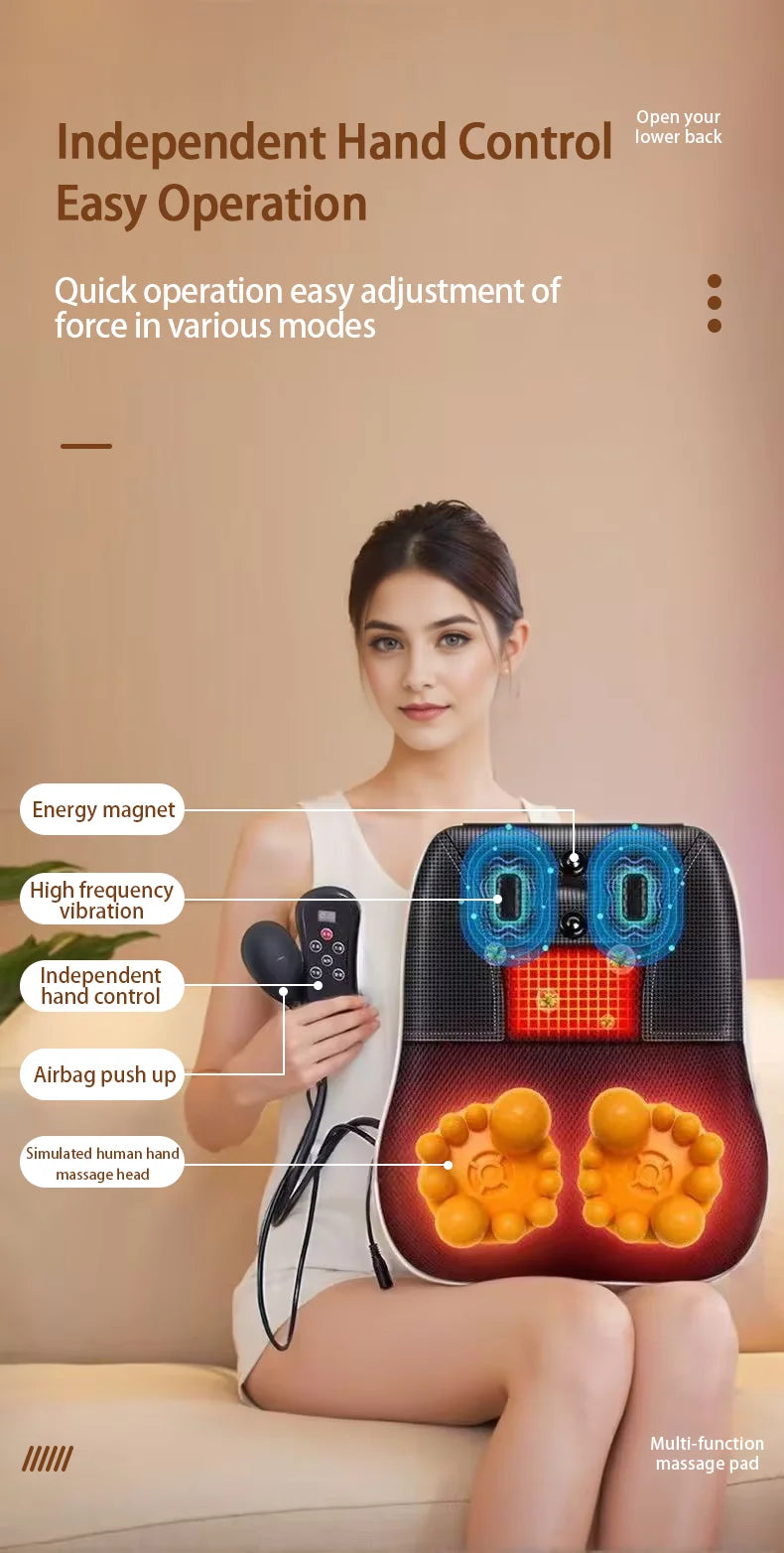 Electric Cervical Neck Massager with Heat Therapy and Airbag Traction Back Massage Instrument Tidesmit