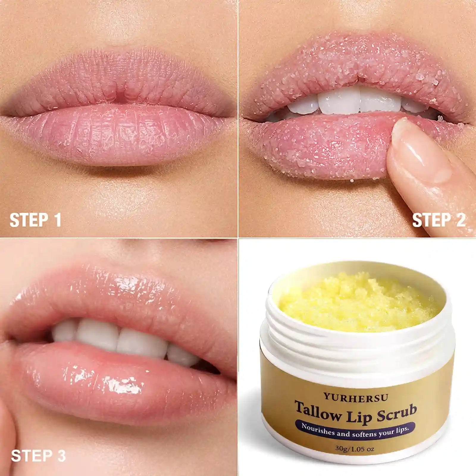 Grass Fed Beef Tallow Lip Scrub with Manuka Honey - 30g Tidesmit Lip Care Tidesmit