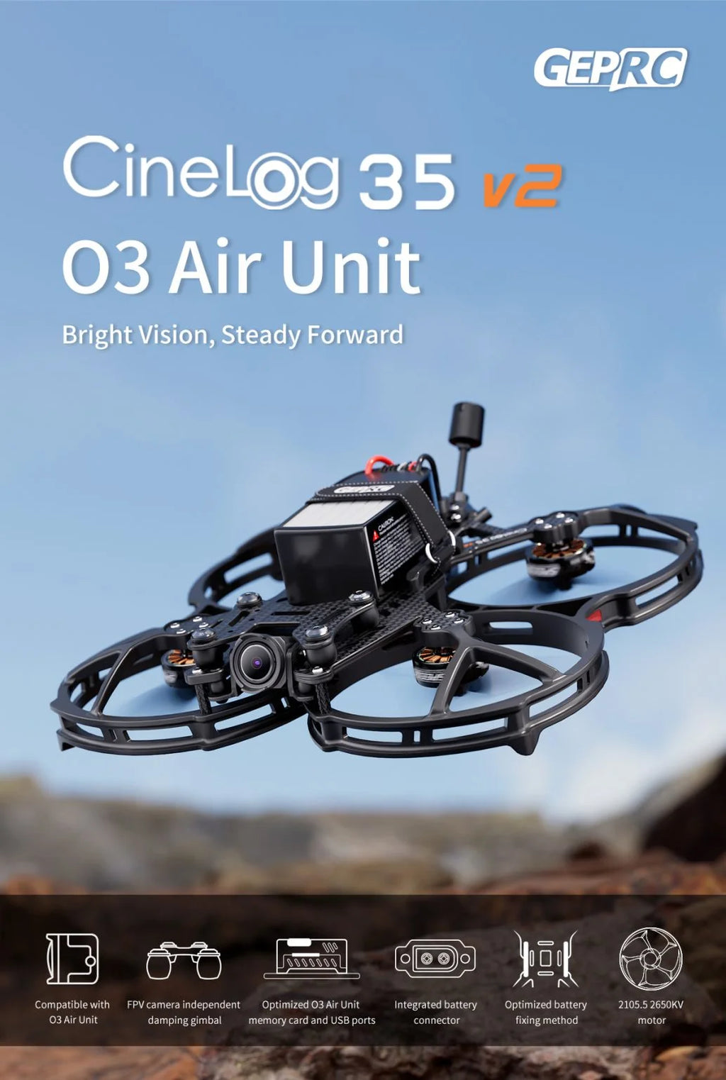 GEPRC CineLog35 V2 FPV Drone 6S Analog - Precise Cinematography Tidesmit