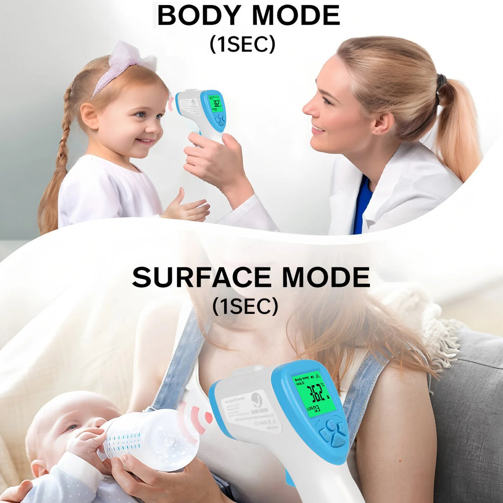 Non-Contact & Ear Dual-Mode Infrared Thermometer -Digital LCD Fever Detector for Infant Adult Kids,Fast Measurement Thermometer