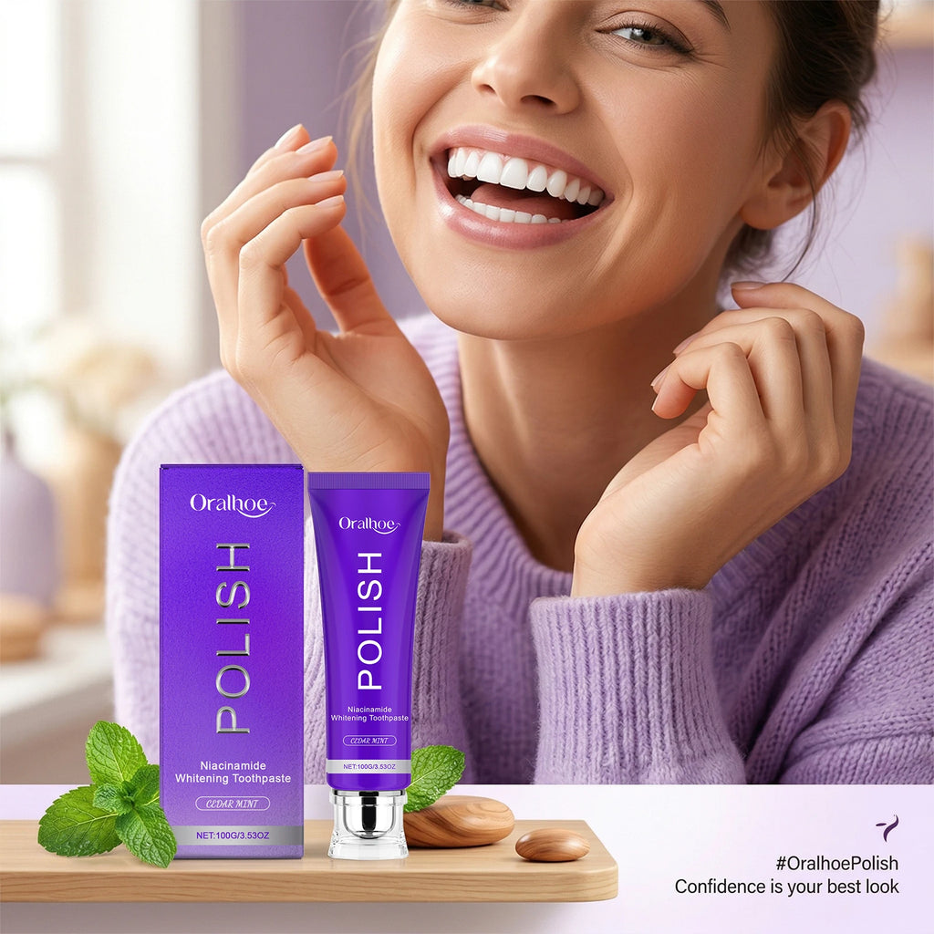 Tidesmit purple niacinamide whitening toothpaste for plaque removal, gum health, and fresh breath.