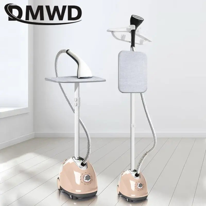 Tidesmit 2000W handheld garment steamer showing vertical steam iron nozzle and clothing attachment for fabric care