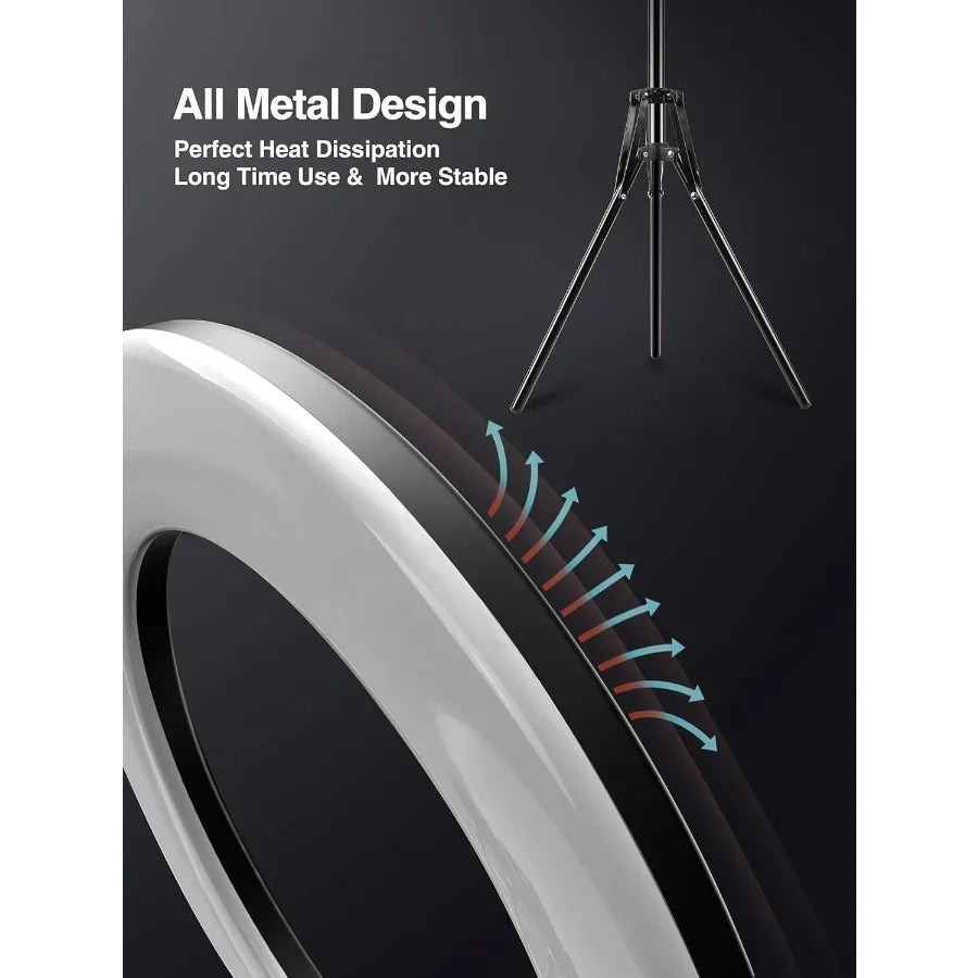 12-Inch Dimmable Ring Light with 72-Inch Tripod for Professional Content Tidesmit