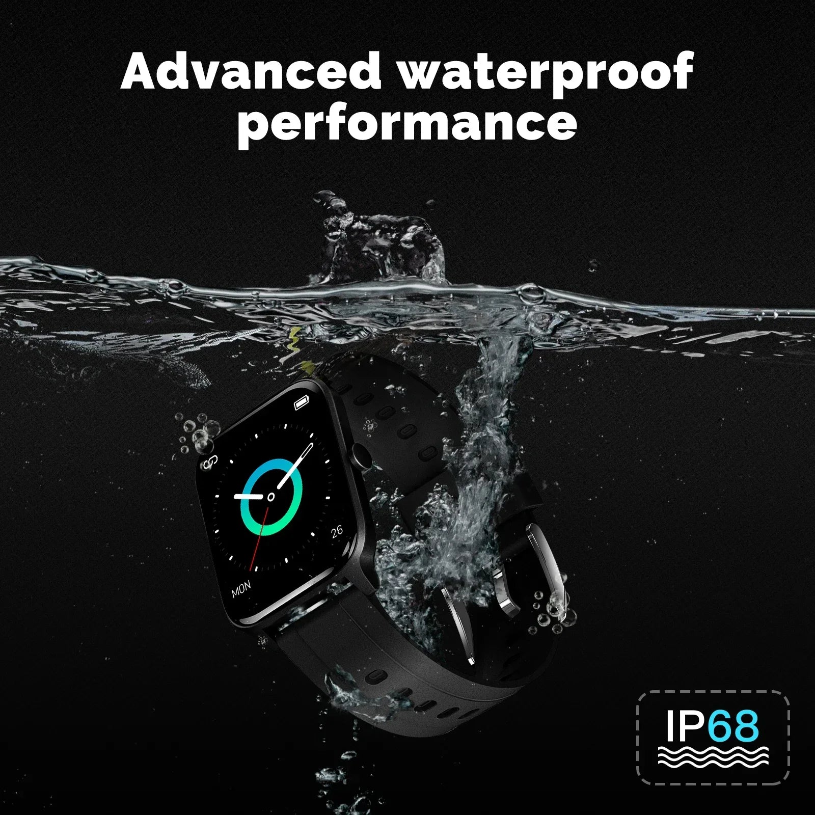 MOES Smart Watch Alexa Built-in Fitness Tracker Heart Rate and Two Dial Styles Blood Oxygen Monitor, IP68 Waterproof Touchscreen