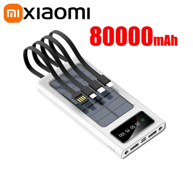 Tidesmit 200000mAh Solar Power Bank - Fast Charging Portable Charger White 80000mAh Tidesmit