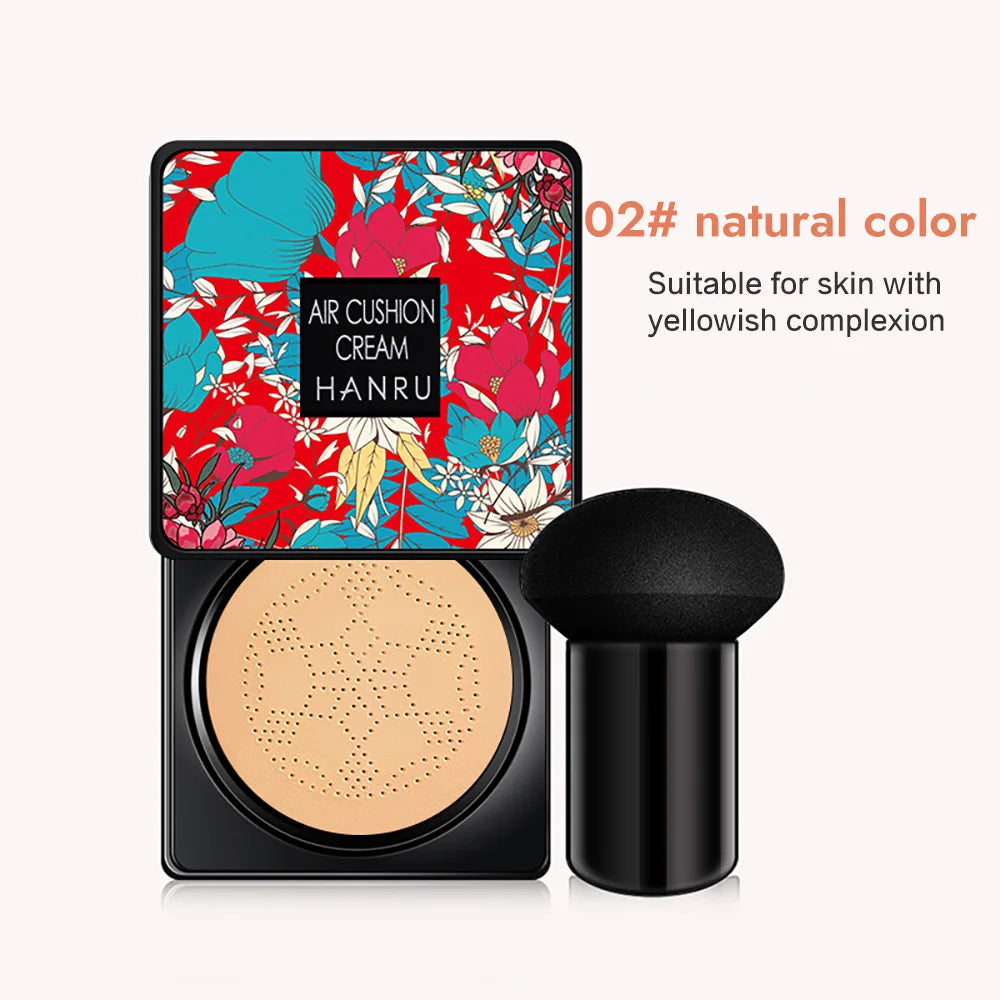 Tidesmit mushroom air cushion BB cream showing lightweight texture and moisturizing finish for clear complexion