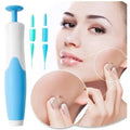2-in-1 painless skin tag and mole removal device kit with blue and white applicator for home face and body treatment.
