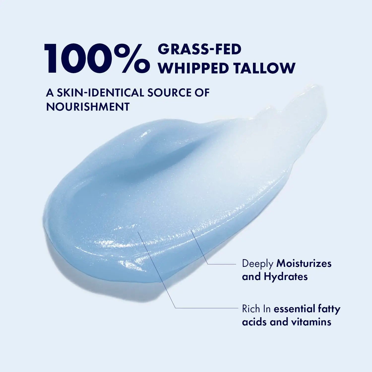 Grass-Fed Blue Balm Moisturizer with GHK-Cu Copper Peptides & Beef Tallow:Calendula Natural Skincare Care for Mature Dry Skin