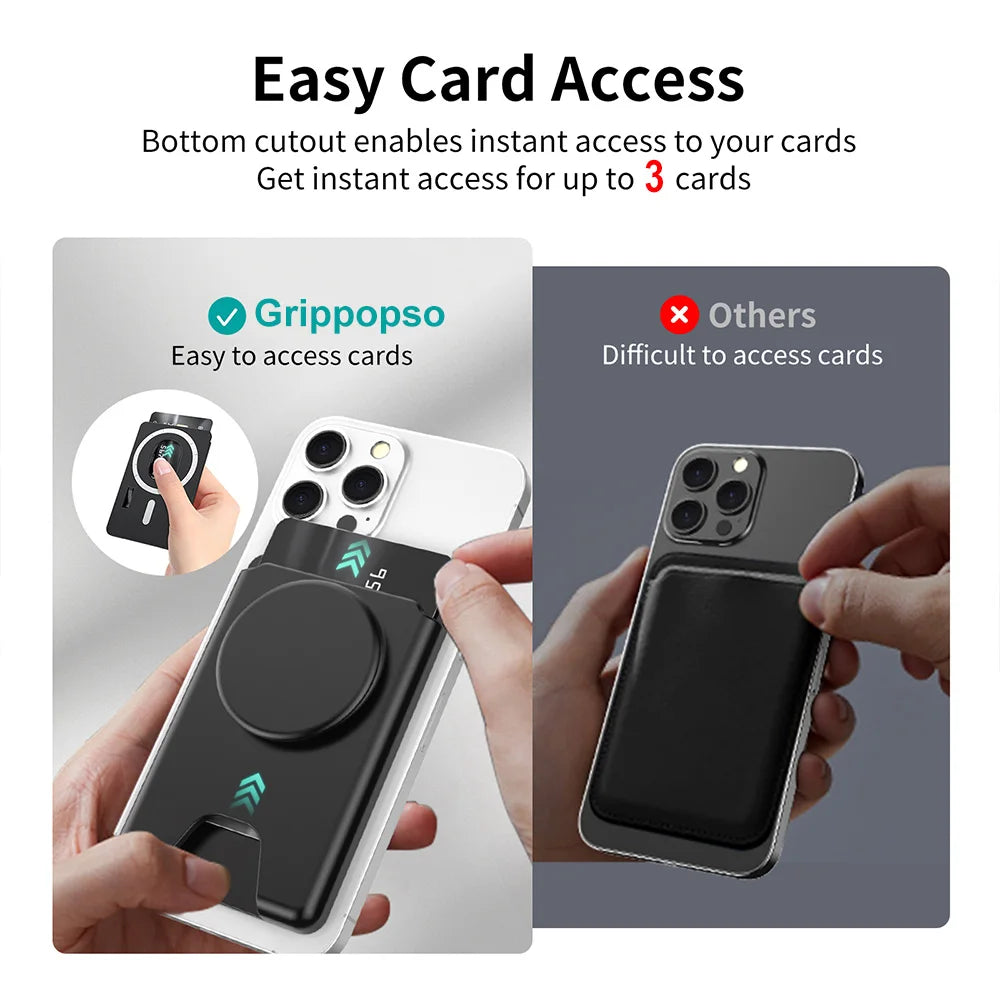 Magnetic Phone Wallet Case with Grip - Slim Shock-Absorbing Cover Tidesmit