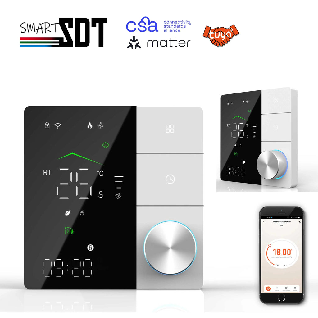 24V 110V 220V Heating Thermostat Matter for Compatible ZIGBEE WIFI Protocol Work Apple HomeKit,Google Assistant,Amazon Alexa