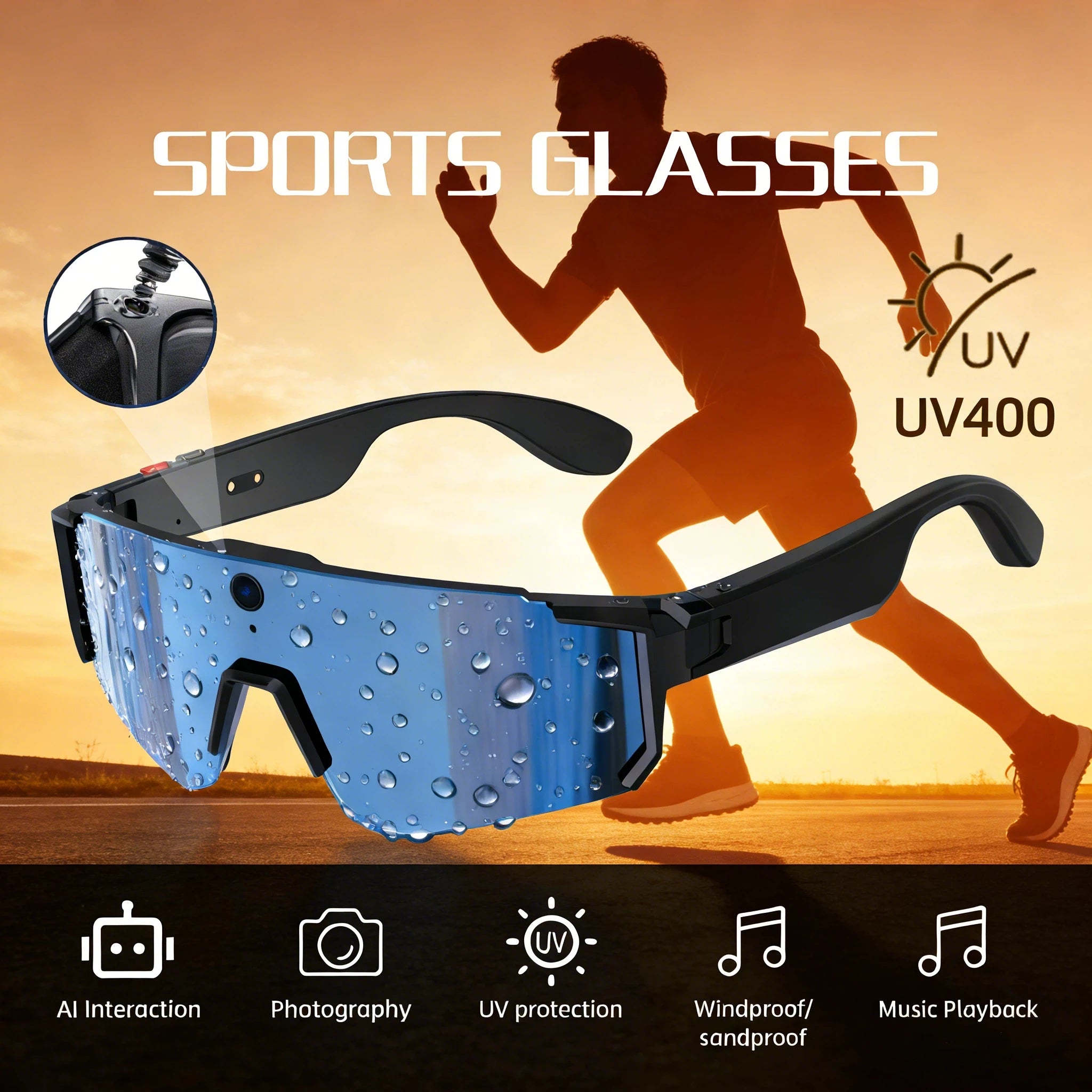 4K Polarized Smart Sunglasses with Bluetooth Audio & Camera - Tidesmit Tidesmit