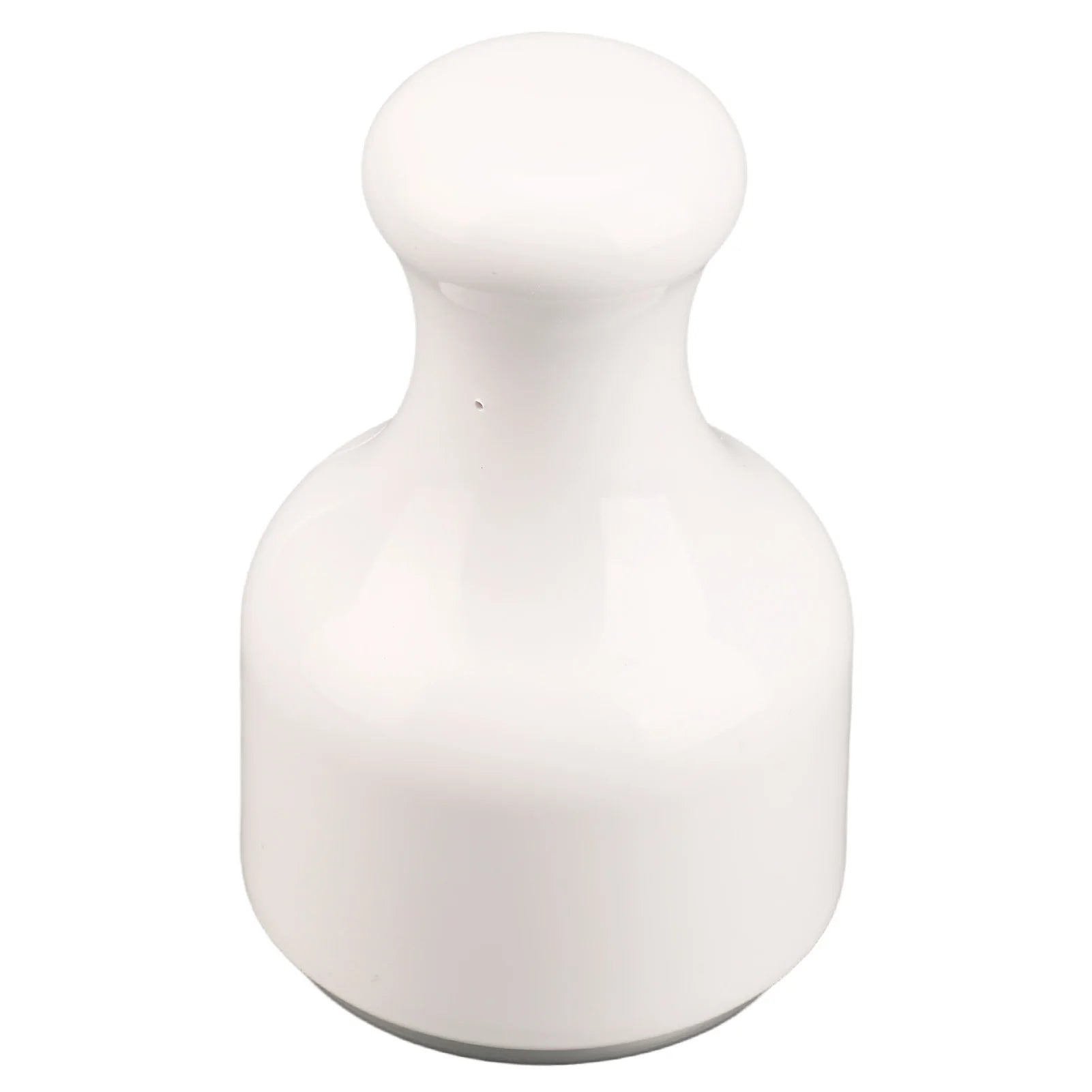 White, hourglass-shaped ice facial roller with a smooth, minimalist design.