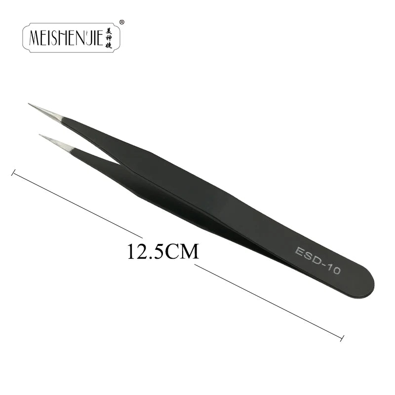MEISHENJIE 1PC Stainless Steel Curved Straight Eyebrow False Eyelash Tweezers Nail Art Extension Makeup Tool Eeyelashes