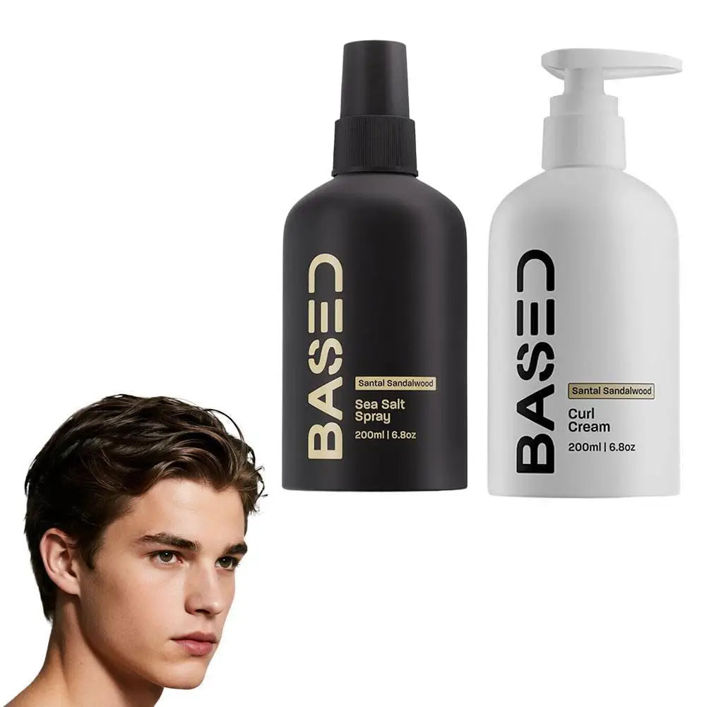 BASDE Sea Salt Hair Care Shampoo Conditioner Hair Wax For Men Strong Hold Hair Styling Instant Shaping Long-Lasting Natural